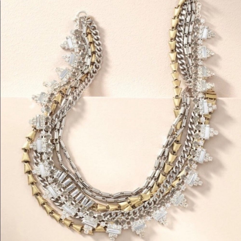 Stella &Dot crystal and mixed metal necklace